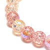 8mm Sparkling Crackle Glass Round Beads Stretch Bracelet BJEW-JB07189-03-4