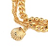 Brass Charm Bracelets for Women BJEW-U008-06G-2