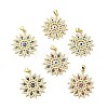 Rack Plating Brass Micro Pave Clear Cubic Zirconia Pendants ZIRC-I059-09G-1