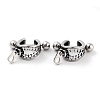 Zipper 316 Surgical Stainless Steel Shield Barbell Hoop Earrings EJEW-Z050-52AS-1