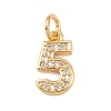 Brass Micro Pave Clear Cubic Zirconia Charms KK-G544-04G-05-1