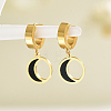 Elegant Stainless Steel Moon Hoop Earrings XZ5381-2-4