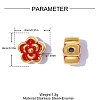 304 Stainless Steel with Enamel Beads SA-OY001-05G-02-2