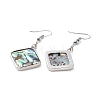 Abalone Shell/Paua Shell Dangle Earrings EJEW-F147-A12-5