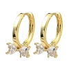 Brass Micro Pave Clear Cubic Zirconia Earring Findings KK-D226-04G-1