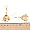 Brass Glass Dangle Earrings for Women EJEW-TA00825-5