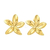 Ion Plating(IP) 304 Stainless Steel Flower Stud Earrings EJEW-D281-11G-1