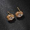 Brass Micro Pave Cubic Zirconia Stud Earrings for Women EJEW-F418-12G-4