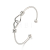 Cross Knot Brass Open Cuff Bangles for Women BJEW-G704-01P-1