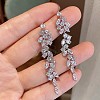 Alloy Rhinestone Tassel Dangle Earrings FS-WG3A30F-01-4