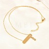 304 Stainless Steel Long Oval with Infinity Pendant Necklaces NJEW-H093-09G-1