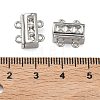 Brass Micro Pave Clear Cubic Zirconia Magnetic Clasps KK-C066-17P-3
