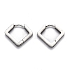 304 Stainless Steel Rhombus Huggie Hoop Earrings STAS-J033-08P-1