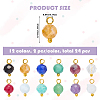 24Pcs 12 Styles Natural Gemstone Birthstone Pendants PALLOY-SW00109-2