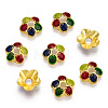 5-Petal Alloy Enamel Bead Caps X1-ENAM-TAC0023-02-2