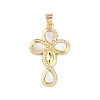 Brass Micro Pave Cubic Zirconia Pendants KK-K408-24B-G-1