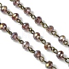 Handmade Electroplate Glass Faceted Rondelle Beads Chains for Necklaces Bracelets Making AJEW-JB00147-3