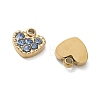 304 Stainless Steel Micro Pave Cubic Zirconia Charms CU-CBA5775-02G-2