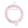 SUNNYCLUE Natural Rose Quartz Round Beads Stretch Bracelets BJEW-PH0001-10mm-20-3