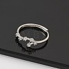 Constellations Rhodium Plated 925 Sterling Silver Micro Pave Clear Cubic Zirconia Adjustable Rings for Women RJEW-P130-01P-B-2