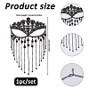 1Pc Alloy Rhinestone Tassel Masquerade Masks AJEW-FH0009-04B-2