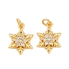 Brass Micro Pave Cubic Zirconia Charms KK-F927-09A-G-1