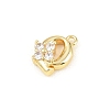 Brass Micro Pave Clear Cubic Zirconia Charms KK-Z151-18G-Q-2