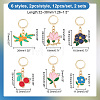 Alloy Enamel Pendant Locking Stitch Markers HJEW-AB00175-2