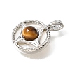 Natural Tiger Eye & Natural Shell Pendants KK-N289-08P-01-2