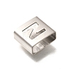 Letter Style 304 Stainless Steel Square Slide Charms STAS-L132-19N-2