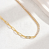 Fashionable Brass Clear Cubic Zirconia Cup Chain Necklaces MG3288-4