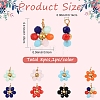 8Pcs 8 Colors Glass with 304 Stainless Steel Pendants GLAA-YW0005-76-2
