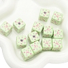 2Pcs Printed Opaque Acrylic Square Beads PW-WGD1F08-08-1