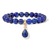 Synthetic Lapis Lazuli Beaded Stretch Bracelets PW-WGB60EB-10-1-1