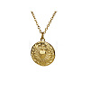 French Style Stainless Steel Flat Round with Cross Sacred Heart Pendant Necklaces for Women JI8984-1-3