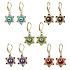 Star of David Evil Eye Handmade Glass Seed Beads with Lampwork Hoop Earrings EJEW-MZ00389-2