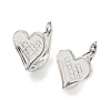 Brass Heart Hoop Earrings Women KK-C031-37P-1