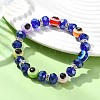 Resin and Glass and Brass Beaded Stretch Bracelets for Children BJEW-JB14017-2