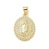 Brass Micro Pave Clear Cubic Zirconia Pendants KK-P350-06A-G-1