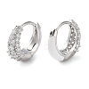 Brass Micro Pave Clear Cubic Zirconia Hoop Earrings for Women EJEW-S234-07P-02-1