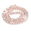 Transparent Electroplate Glass Beads Strands EGLA-A039-T4mm-B26-2