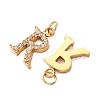 304 Stainless Steel with Crystal Rhinestone Charms RB-CBA5270-11G-R-2
