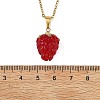 Handmade Lampwork Raspberry Pendant 304 Stainless Steel Cable Chain Necklaces for Women NJEW-JN06189-3