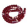 Frosted Opaque Glass Beads Strands GLAA-T032-P6mm-MBB05-2
