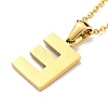 Ion Plating(IP) Initial Letter 304 Stainless Steel Pendant Necklaces NJEW-M199-01G-E-2