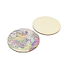 DIY Rainbow Animal Theme Diamond Painting Wood Cup Mat Kits DIY-H163-11-3