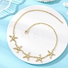 Ocean 304 Stainless Steel Starfish Bib Necklaces for Women NJEW-JN05920-1