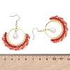 Flat Round Glass Dangle Earrings EJEW-MZ00705-4