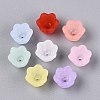 Frosted Transparent Acrylic Flower Bead Caps OACR-Q203-01-1