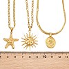 Ocean 304 Stainless Steel Sun Starfish Disc Pendant 3 Layer Necklaces for Women SA-CBA9AC8-01G-3